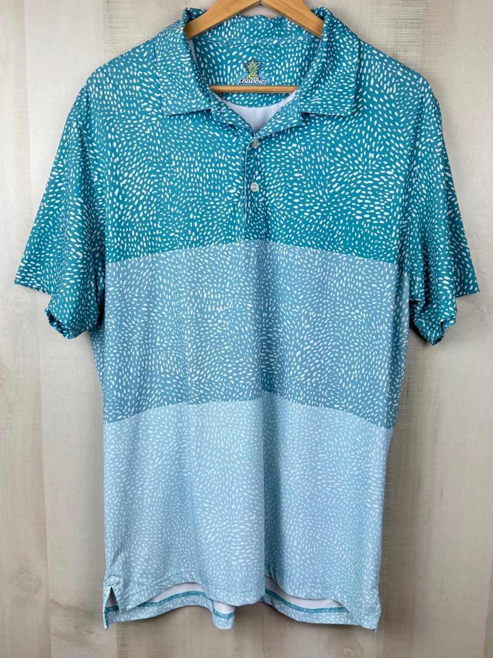 Chubbies Mens Short Sleeve Performance Polo Green Gradient Bamboo Charcoal Large
